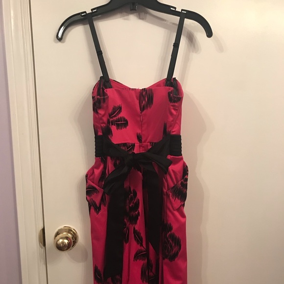 Pink and Black Floral Formal Dress - Picture 2 of 4
